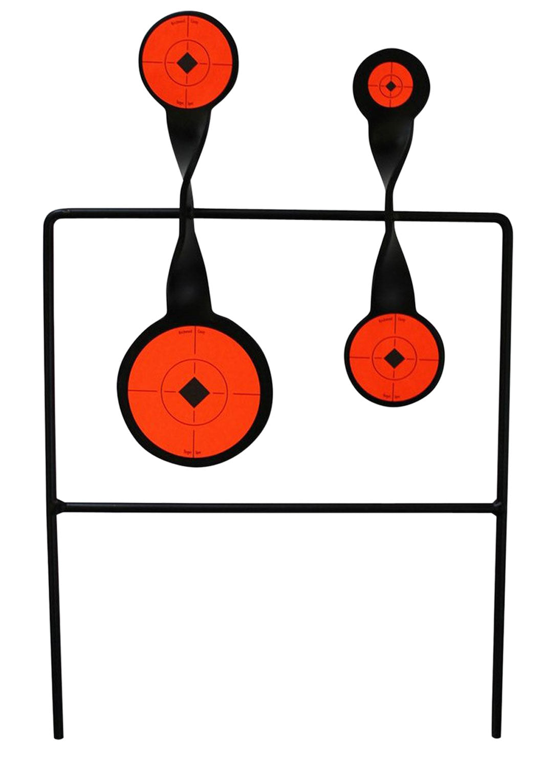 Birchwood Casey 46422 World of Targets Duplex Rimfire AR500 Steel Spinner Target Three Paddle Black/Orange