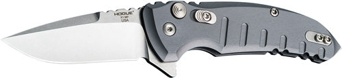 Hogue X1 Microflip 2.75" Folder Drop Point Blade Aluminum Frame Grey