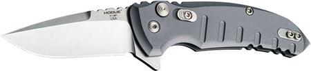 Hogue X1 Microflip 2.75" Folder Drop Point Blade Aluminum Frame Grey