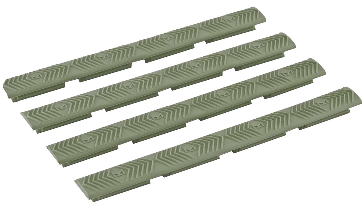 Ergo 4332OD M-LOK WedgeLok Slot Covers OD Green Rubber Low Profile Aggressive Texture 4 Per Pack