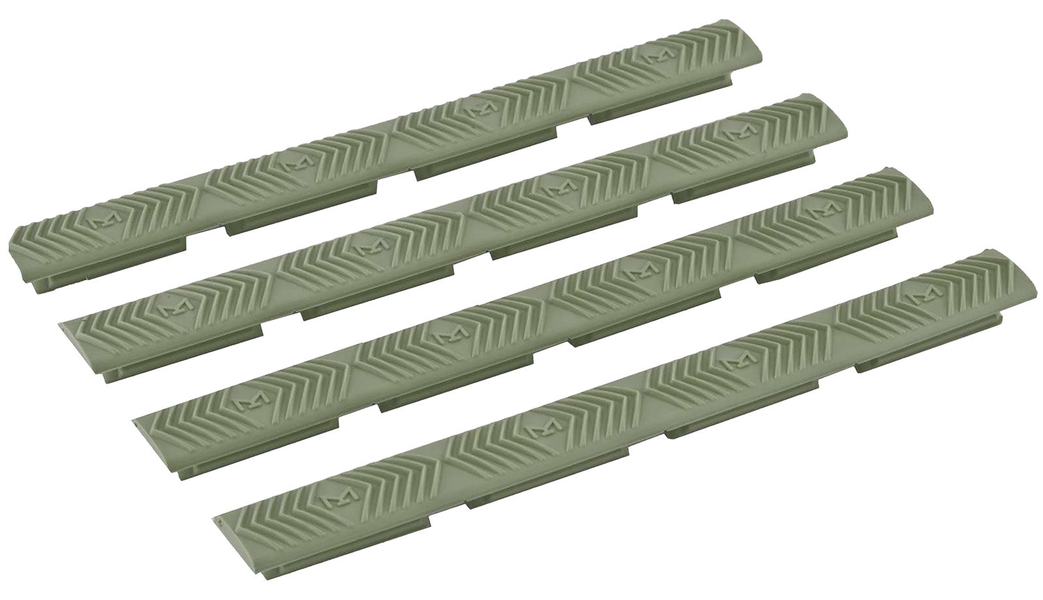 Ergo 4332OD M-LOK WedgeLok Slot Covers OD Green Rubber Low Profile Aggressive Texture 4 Per Pack