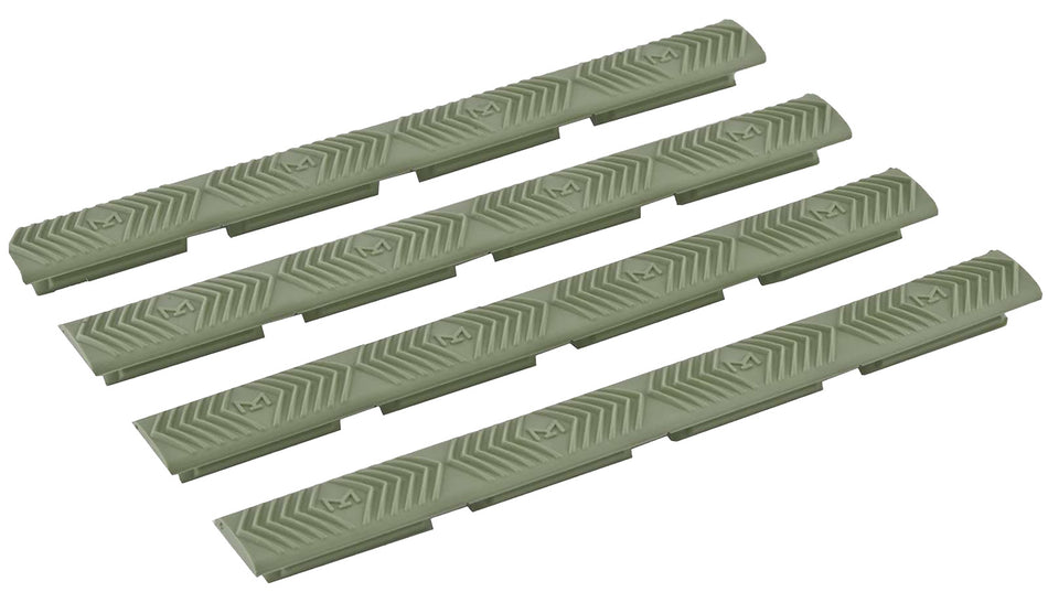Ergo 4332OD M-LOK WedgeLok Slot Covers OD Green Rubber Low Profile Aggressive Texture 4 Per Pack
