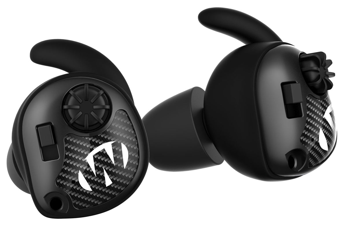 Walker's GWPSLCR Silencer Electronic Ear Buds 25 dB In the Ear Matte Black Carbon Fiber