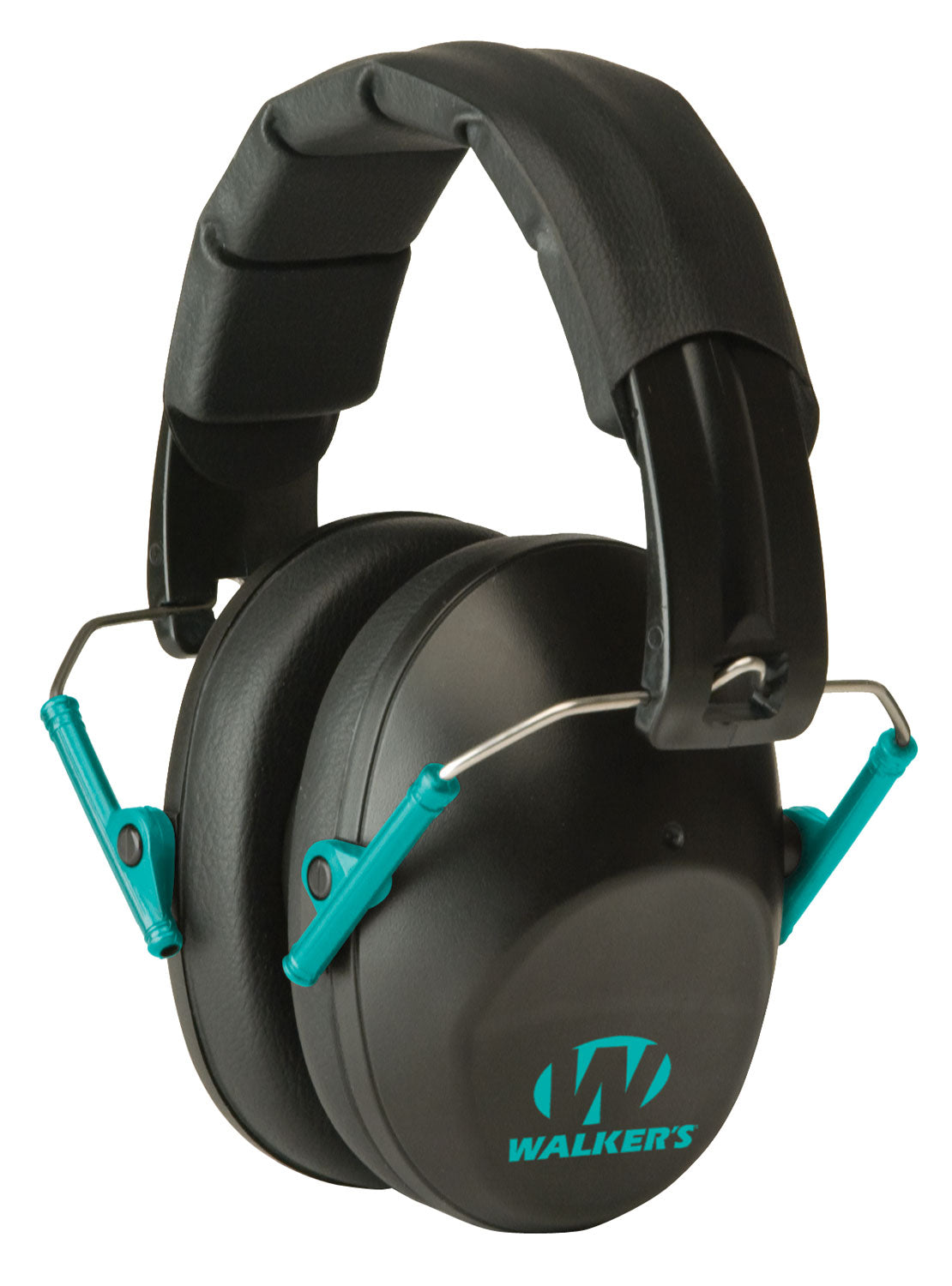 Walker's Pro Low Profile Passive Muff 22dB Over-the-Head Black/Teal Accent Polymer
