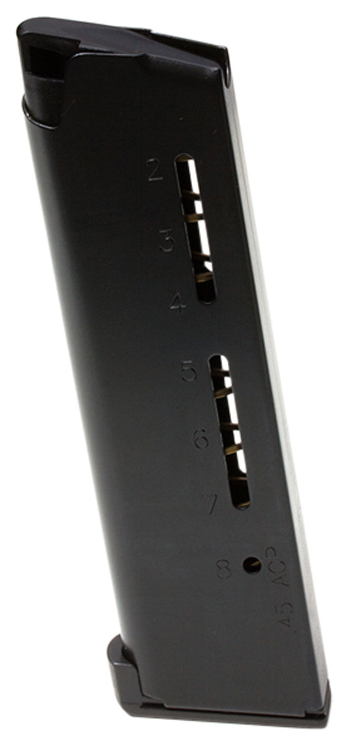 Wilson Combat 500BCHD ETM 8rd .45 ACP+P 1911 Magazine Lo-Profile Steel Floor Plate Black Stainless