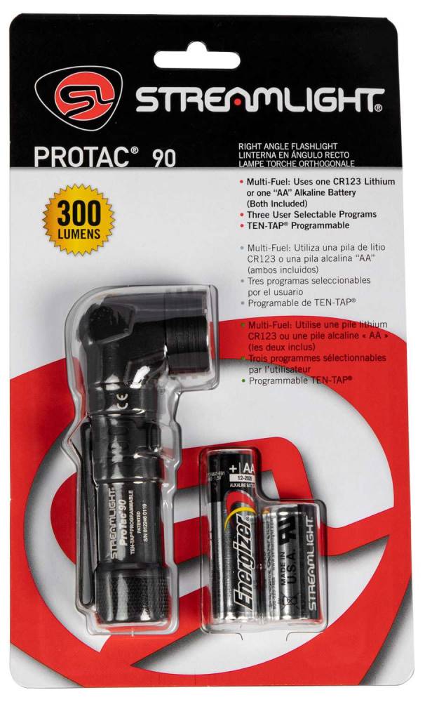 Streamlight ProTac 90 Right Angle Tactical Flashlight with CR123 and 2 Alkaline Batteries