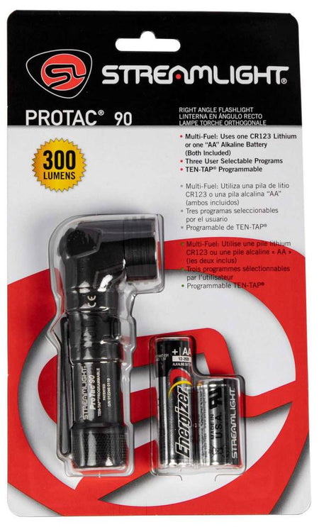 Streamlight ProTac 90 Right Angle Tactical Flashlight with CR123 and 2 Alkaline Batteries
