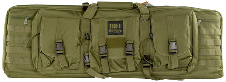 Bulldog BDT4037G Tactical Single Rifle Case Green Nylon with 3 Accessory Pockets and Lockable Zippers