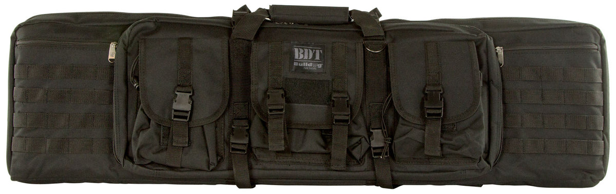 Bulldog BDT4043B Tactical Single Rifle Case Black Nylon with 3 Accessory Pockets and Lockable Zippers