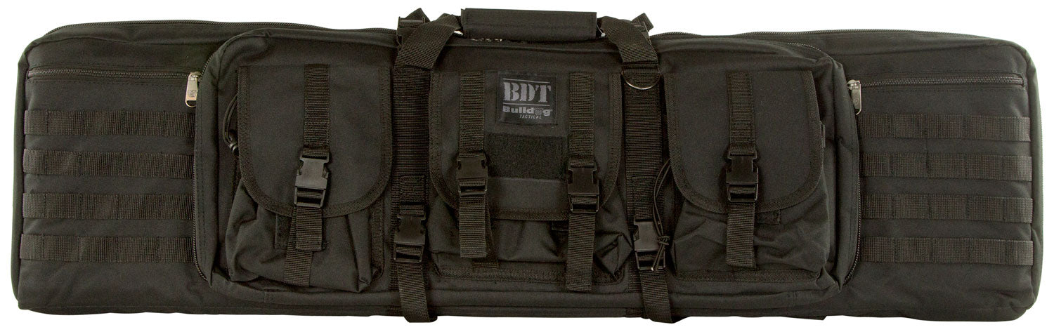 Bulldog BDT4043B Tactical Single Rifle Case Black Nylon with 3 Accessory Pockets and Lockable Zippers