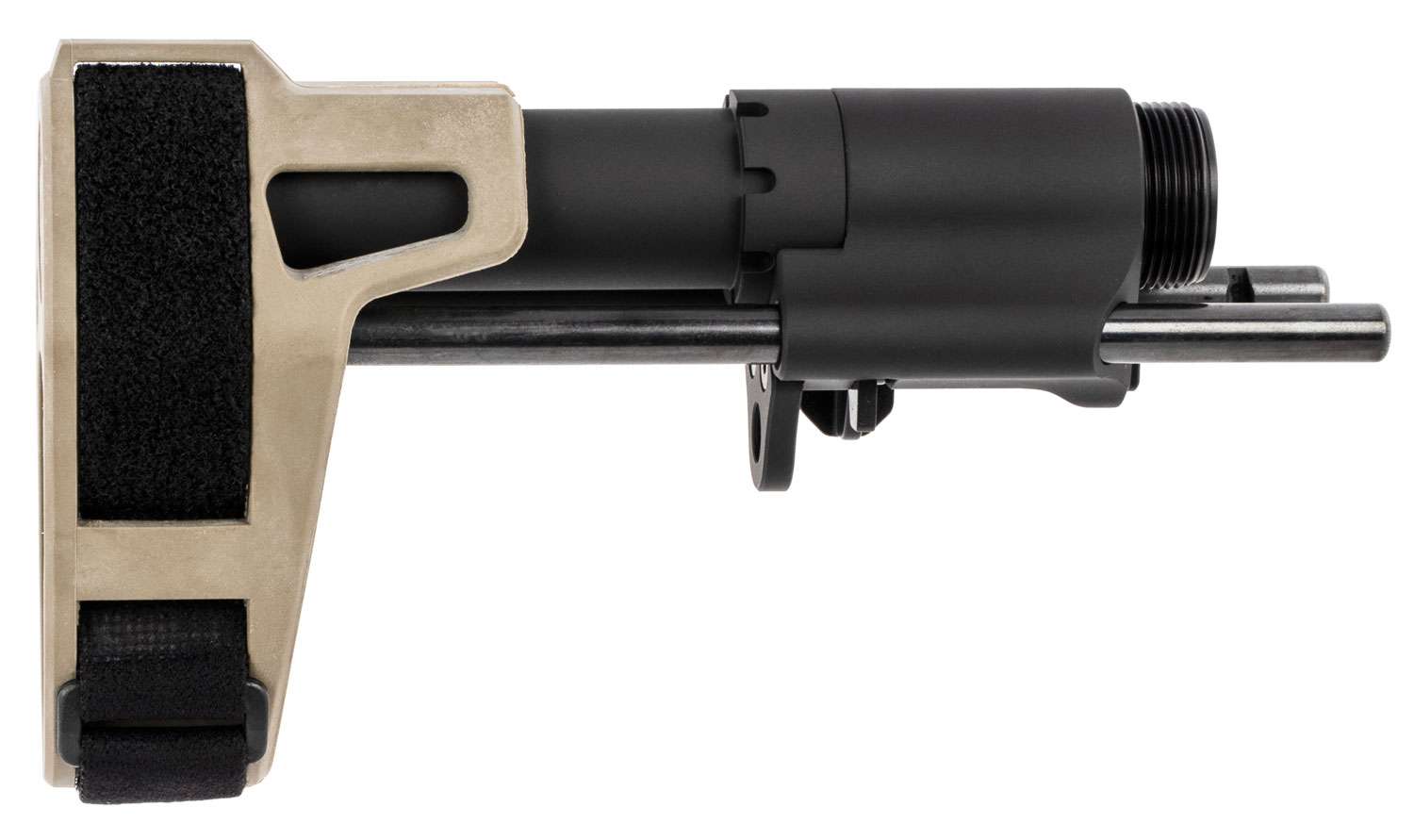 SB Tactical SB PDW FDE 3-Position Adjustable Pistol Brace for AR-15 - Black Housing/Tube