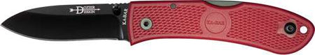 Ka-Bar Dozier Hunter Folding Knife 7.25" OAL 3" Drop Point Blade Red G10 Grips
