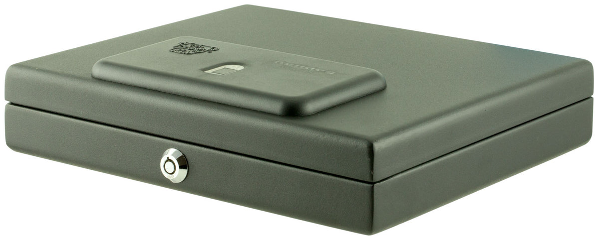 Bulldog BD4055B Magnum Top Load Biometric Vault Fingerprint ID Entry Black Powder Coat Steel Holds 1 Handgun