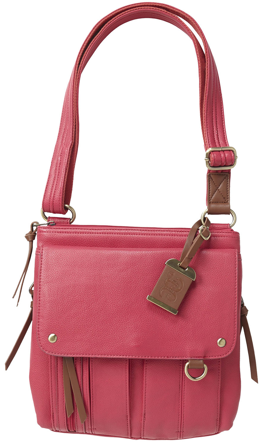 Bulldog BDP036 Cross Body Concealed Carry Purse w/Holster Pink Leather Fits Most Small Pistols Ambidextrous