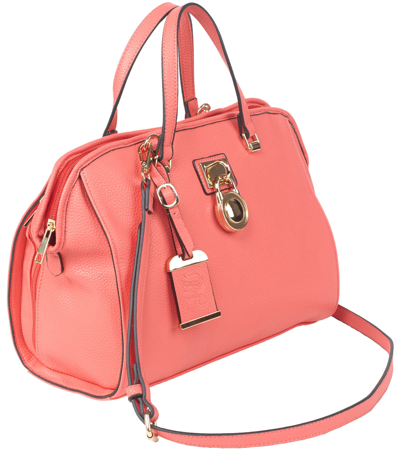 Bulldog BDP026 Satchel Concealed Carry Purse w/Holster Coral Leather Fits Most Small Pistols Ambidextrous