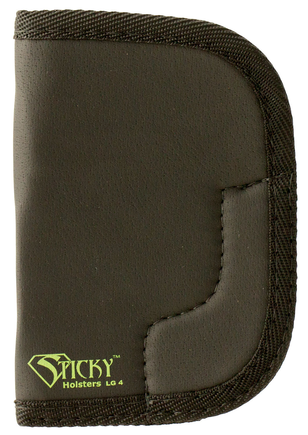 Sticky Holsters LG-4 Ambidextrous IWB/Pocket Holster for Large Revolvers up to 3" Black/Green Latex Free Rubber