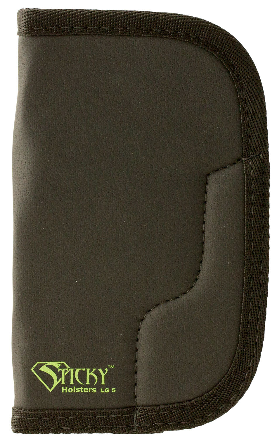 Sticky Holsters LG-5 Latex Free Synthetic Rubber Holster for Large Revolvers up to 4" Black with Green Logo