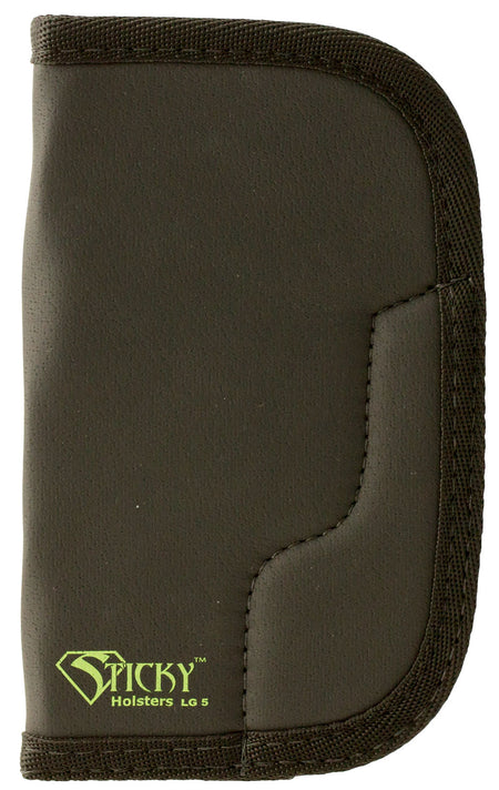 Sticky Holsters LG-5 Latex Free Synthetic Rubber Holster for Large Revolvers up to 4" Black with Green Logo