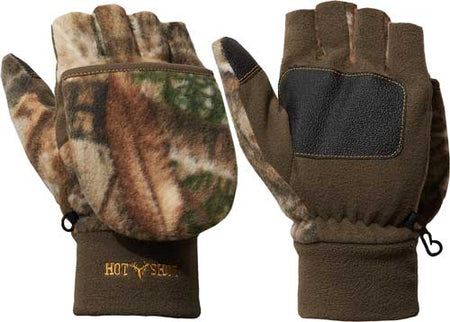 Hot Shot HF2 Bulls-Eye Pop-Top Mitten Fleece Insulated Realtree Edge Large