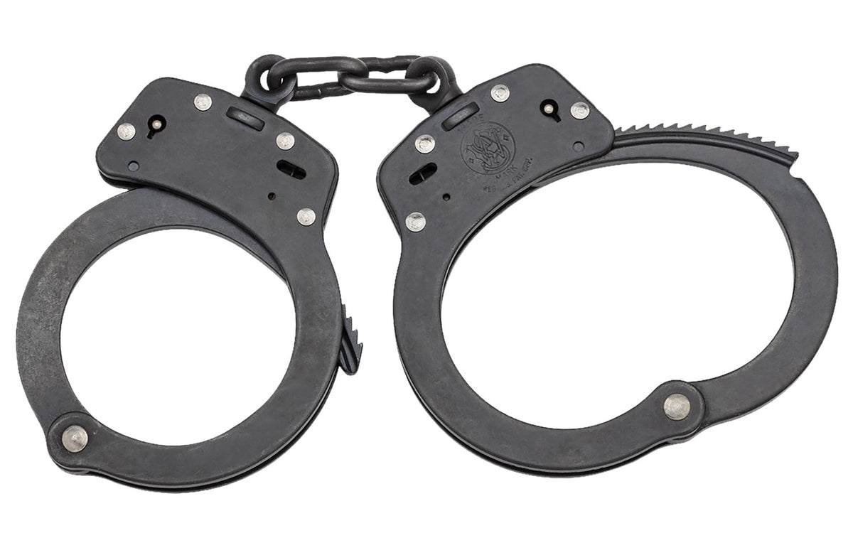 Smith & Wesson 350101 Model 100 Slot Lock Blued Steel Handcuffs