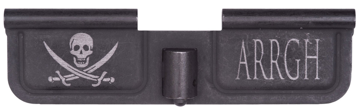Spikes Tactical SED7003 AR-15 Ejection Port Door with Pirate Laser Engraving - Black Phosphate Steel