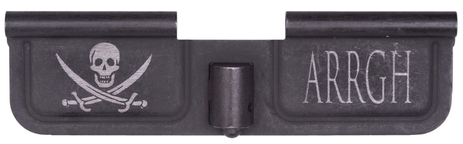 Spikes Tactical SED7003 AR-15 Ejection Port Door with Pirate Laser Engraving - Black Phosphate Steel