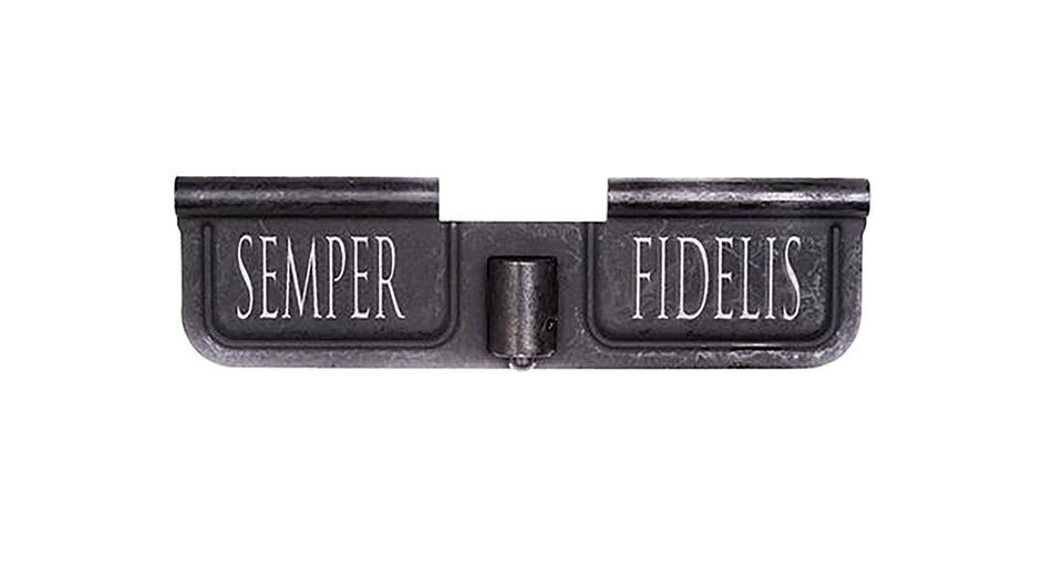 Spikes Tactical SED7008 AR-15 Ejection Port Door with Semper Fidelis Laser Engraving - Black Phosphate Steel