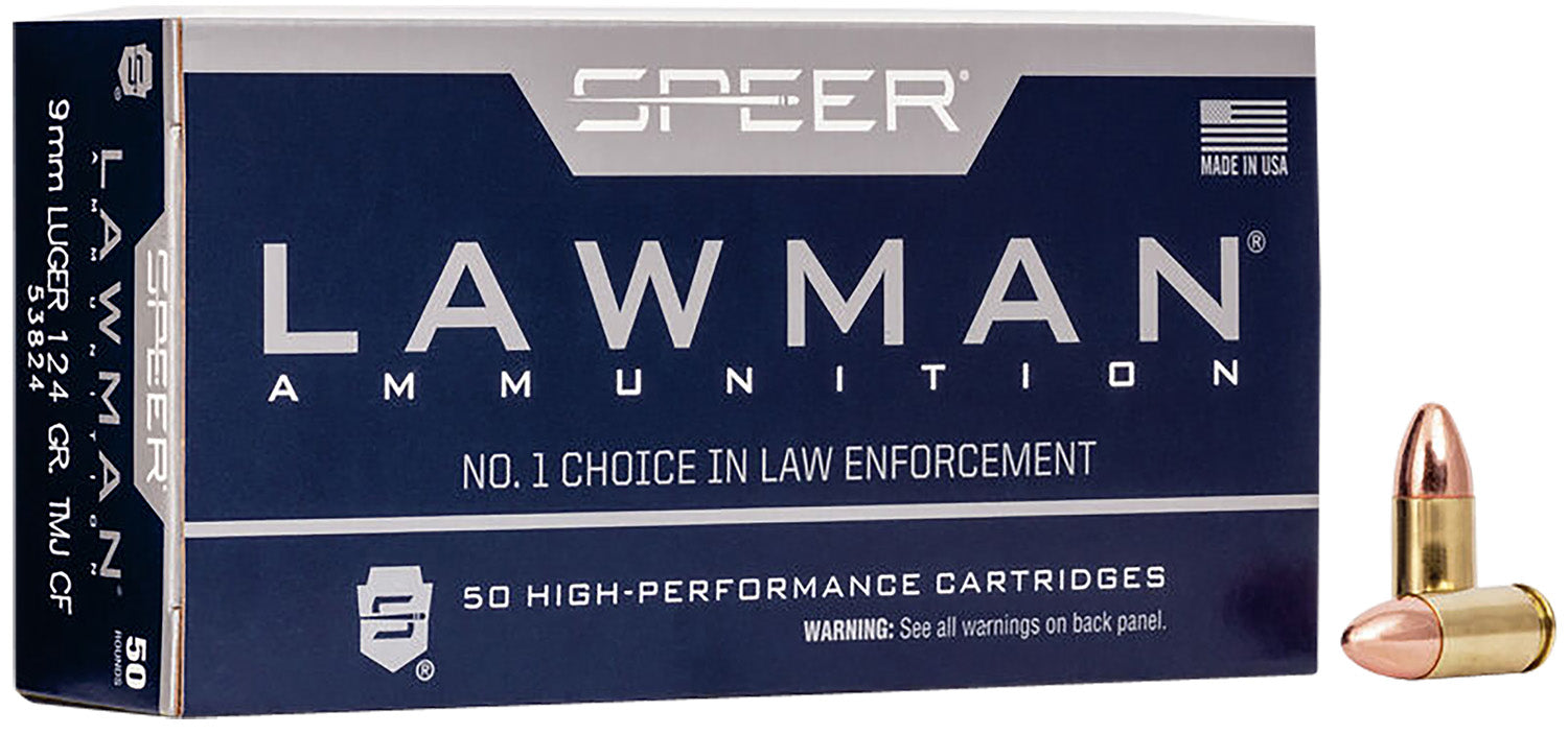 Speer Lawman Training Clean-Fire 9mm Luger / Parabellum 124 gr TMC ammo