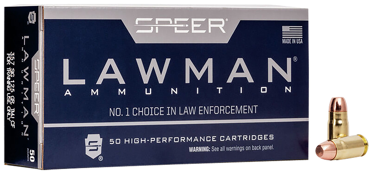 Speer 54232 Lawman Training Clean-Fire Total Metal Jacket Flat Nose  125 Grain .357 Sig