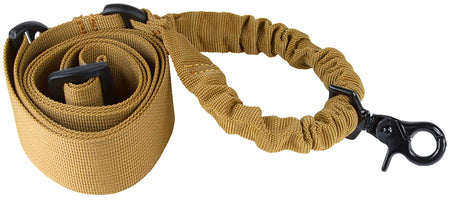 Aim Sports AOPST One Point Bungee Rifle Sling Tan Elastic 25" OAL Fully Adjustable