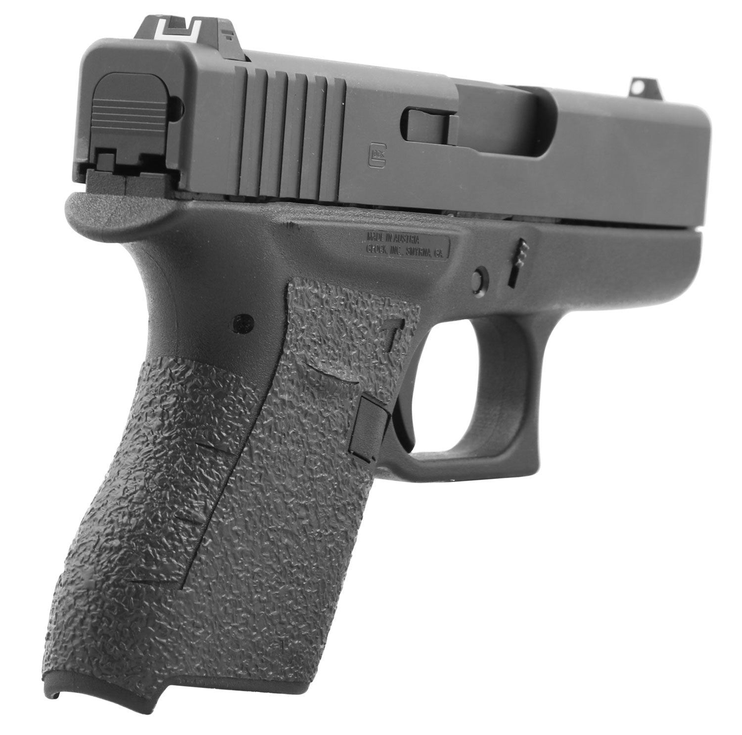Talon Grips 100R Adhesive Rubber Grip for Glock 43, Black Textured Rear Wrap