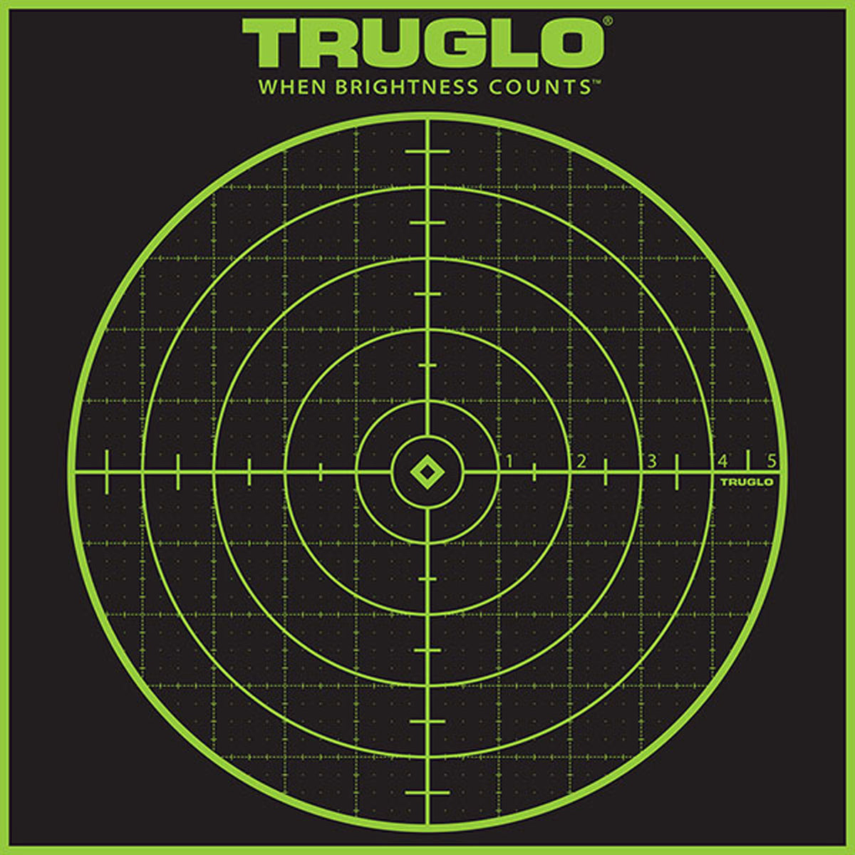 TruGlo Tru-See Grid Bullseye Target Self-Adhesive Heavy Paper Black/Green 12"x12" 12 Pack (TG10A12)