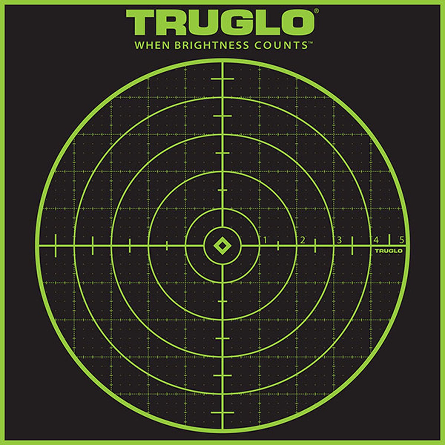 TruGlo Tru-See Grid Bullseye Target Self-Adhesive Heavy Paper Black/Green 12"x12" 12 Pack (TG10A12)