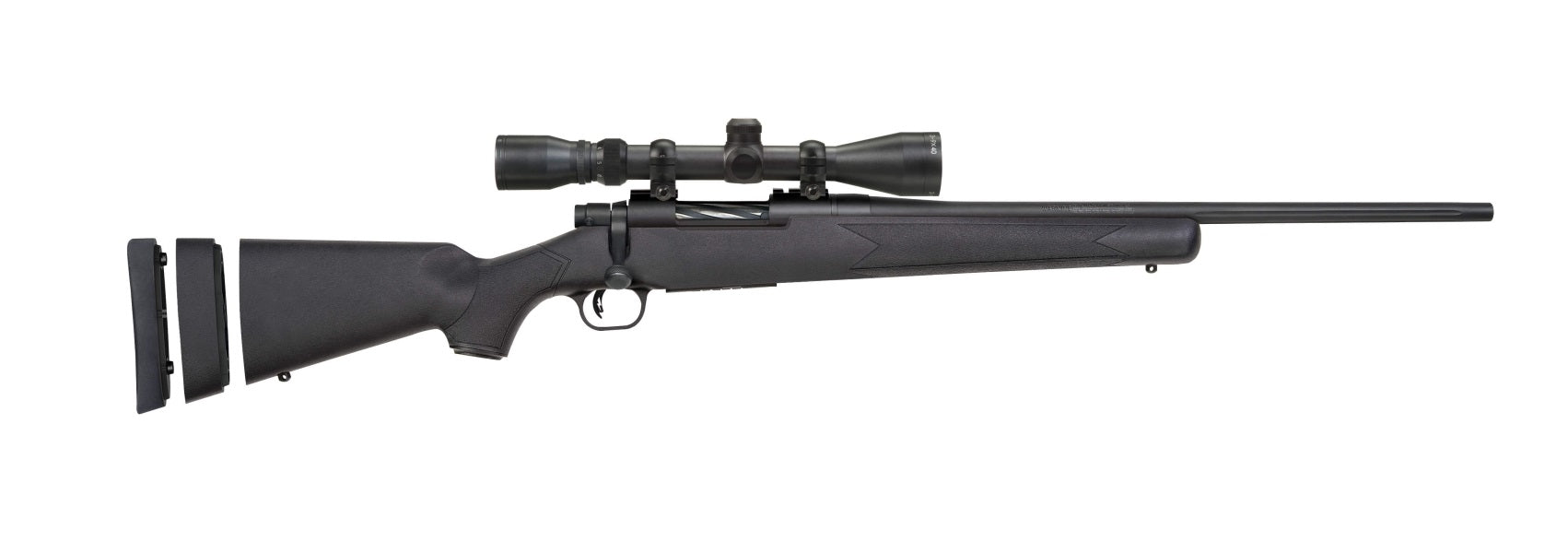 Mossberg 27867 Patriot Super Bantam 308 Win Caliber with 5+1 Capacity, 20" Fluted Barrel, Matte Blued Metal Finish & Black Synthetic Stock Right Hand (Youth) Includes 3-9x40mm Scope