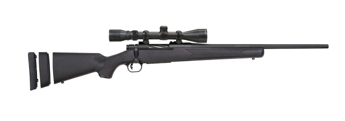 Mossberg 27853 Patriot Super Bantam 7mm-08 Rem Caliber with 5+1 Capacity, 20" Fluted Barrel, Matte Blued Metal Finish & Black Synthetic Stock Right Hand (Youth) Includes 3-9x40mm Scope