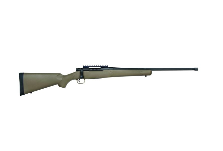 Mossberg 27873 Patriot Predator 243 Win Caliber with 5+1 Capacity, 22" Threaded/Fluted Barrel, Matte Blued Metal Finish & Flat Dark Earth Synthetic Stock Right Hand (Full Size)