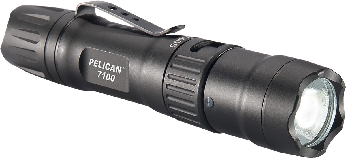 Pelican 7100 Tactical Flashlight Black Anodized White LED 33/348/695 Lumens