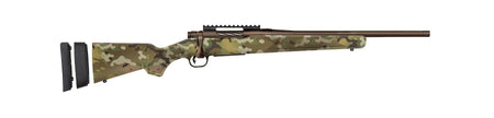 Mossberg 28281 Patriot Super Bantam Youth 350 Legend 4+1 18" Patriot Brown Cerakote Threaded Bull Barrel, Patriot Brown Cerakote Steel Receiver w/Picatinny Rail, MultiCam Fixed Synthetic Stock