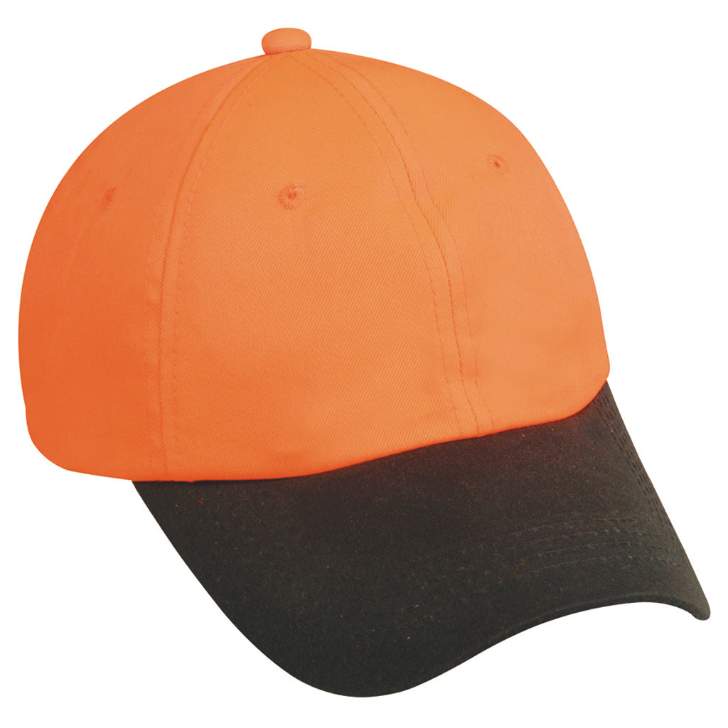 Outdoor Cap 6-Panel Waxed Cotton Hat Blaze Orange/Brown
