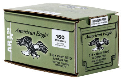 Federal American Eagle 5.56x45 600-Round Case 62gr Green Tip Tactical