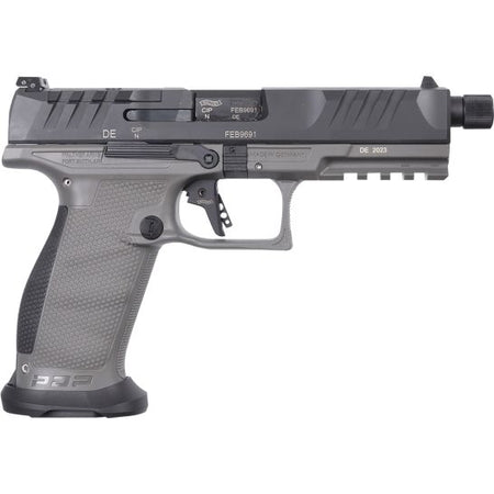 Walther Arms 2877503 PDP Pro SD 9mm Luger 18+1 5.10" Threaded Barrel, Black Optic Cut/Serrated Slide, Tungsten Gray Polymer Frame with Pic. Rail, Performance Duty Grip, Flared Magwell