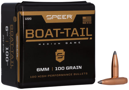 Speer #1220 6mm 100gr Boat Tail Jacketed Soft Point 100-Count Box