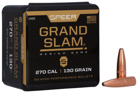 Speer #1465 Grand Slam 270Cal 130gr SP Component Bullets 50-Count Box