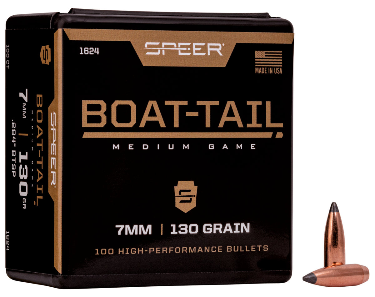 Speer #1624 7mm 130gr Boat Tail Jacketed Soft Point 100-Count Box