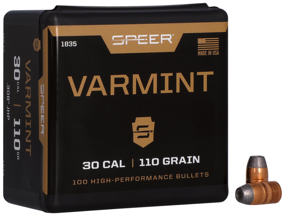 Speer #1835 Varmint 30Cal 110gr Jacketed Hollow Point 100-Count Box