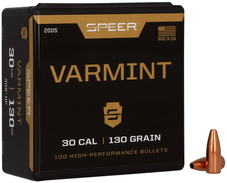 Speer #2005 Varmint 30Cal 130gr Jacketed Hollow Point 100-Count Box