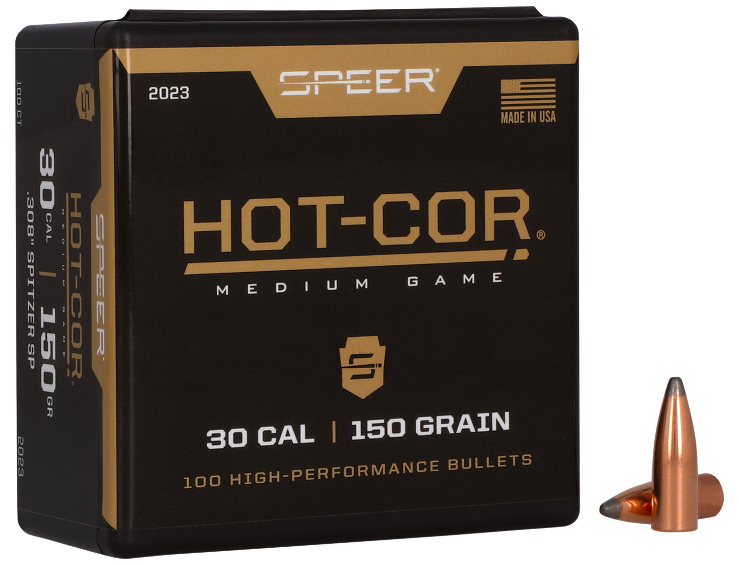 Speer #2023 Hot-Cor 30Cal 150gr Spitzer SP Component Bullets 100-Count Box