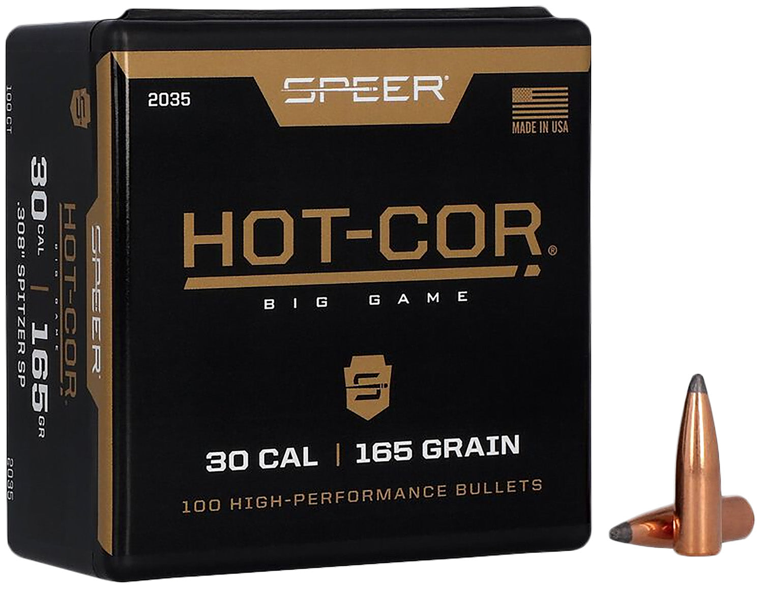 Speer Hot-Cor .308 165 Grain Spitzer SP Rifle Reloading Projectiles