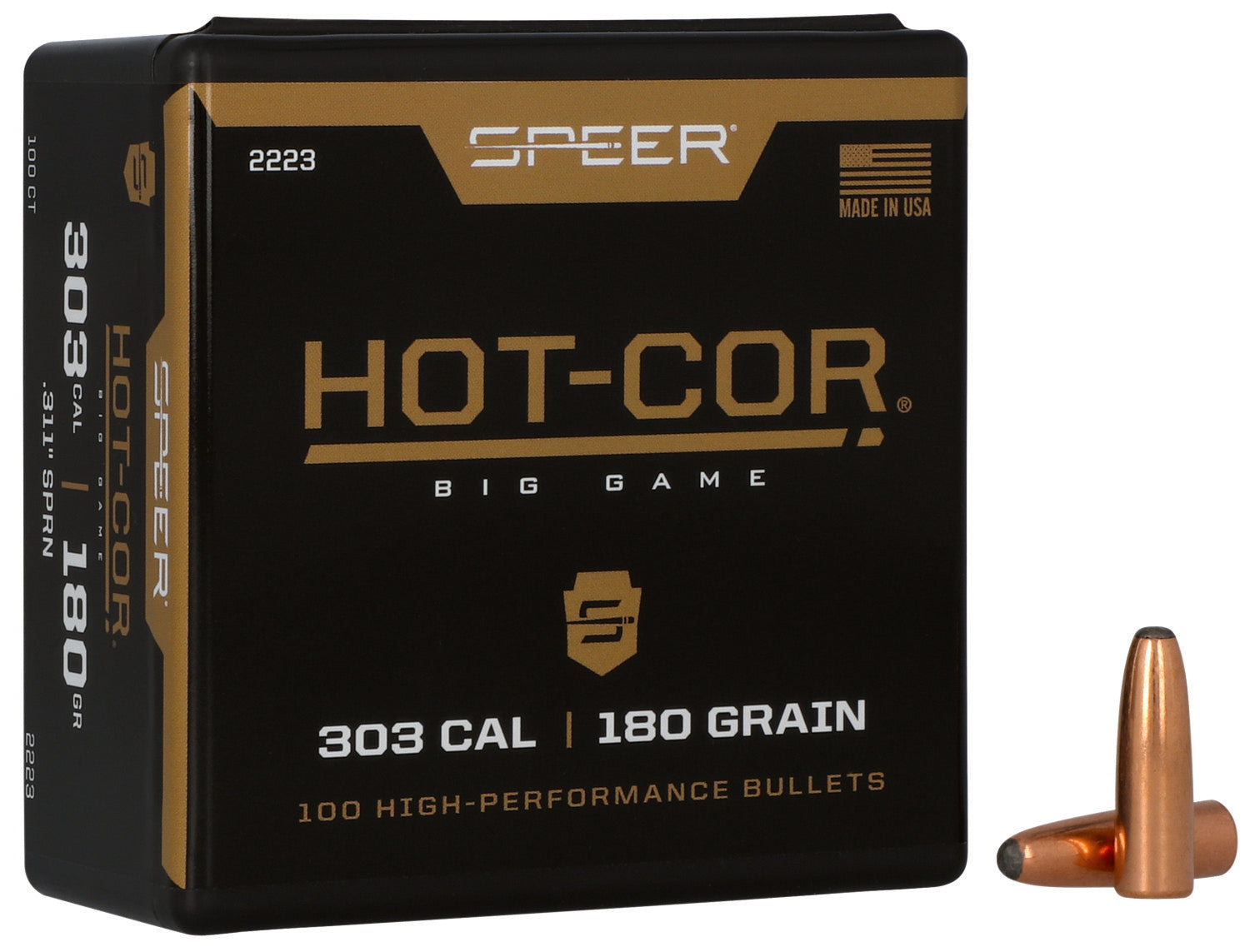 Speer Hot-Cor .303 Caliber 180 Grain SPRN Reloading Projectiles
