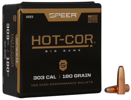 Speer Hot-Cor .303 Caliber 180 Grain SPRN Reloading Projectiles